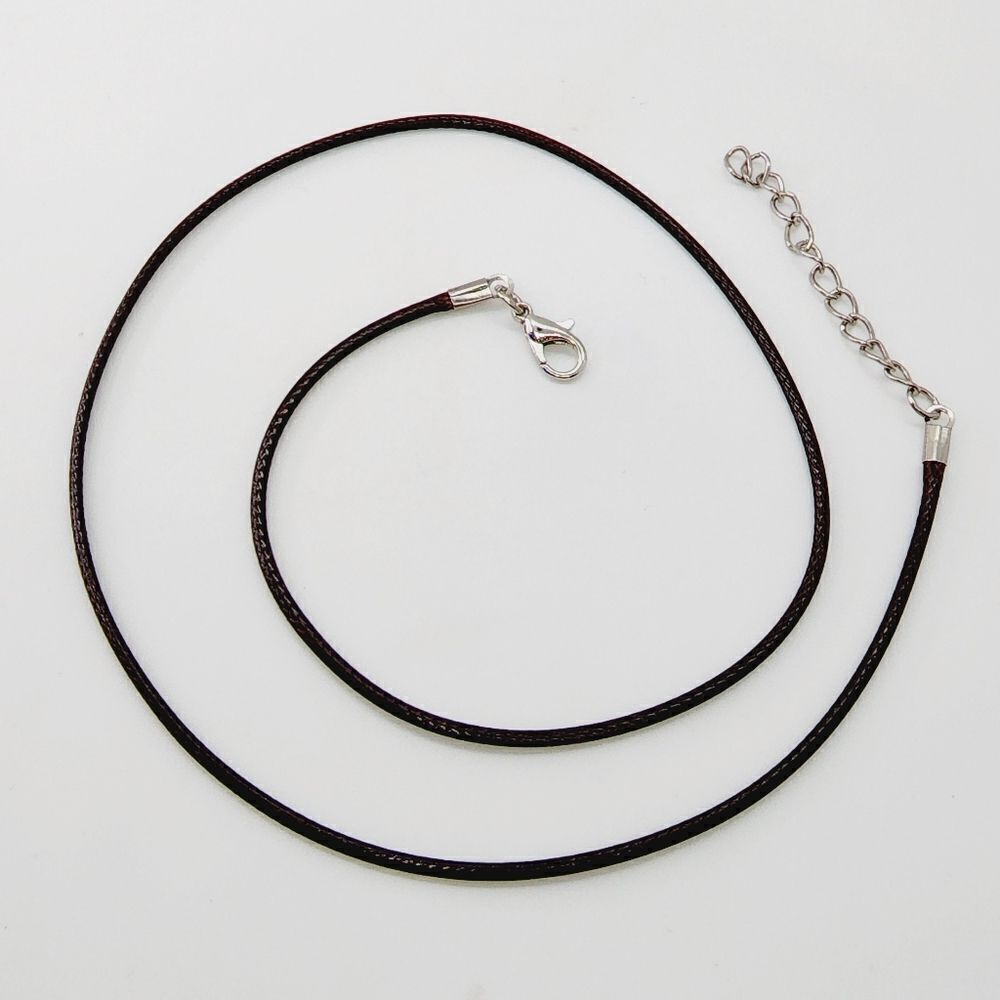 🏖 1.5 mm Dark Brown Leather Cord Rope Lobster Clasp Necklace Chain